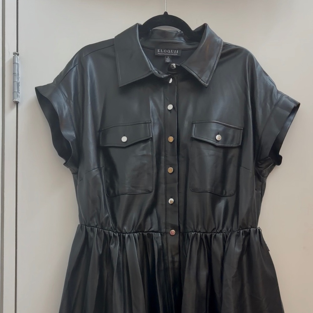 Eloquii Faux Leather Dress